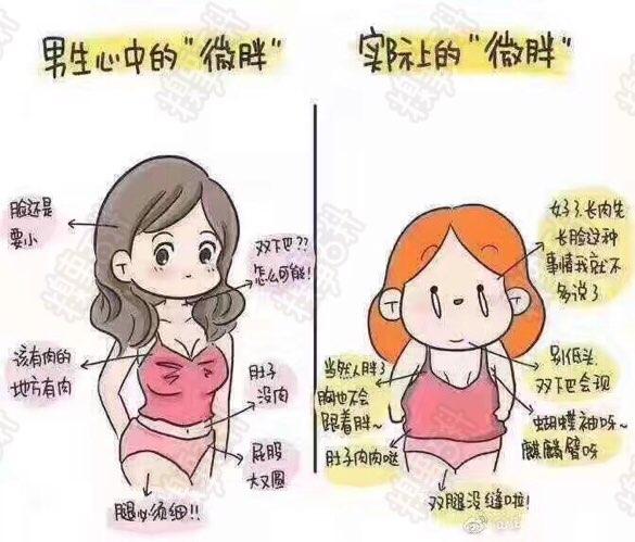 男女眼中的微胖是不一样的，黄段网2017